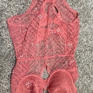 Elegant Lace Chemise in Rose by [Brand]